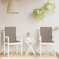 vidaXL Cojín de silla de jardín respaldo bajo 2 uds tela Oxford Taupé Hot