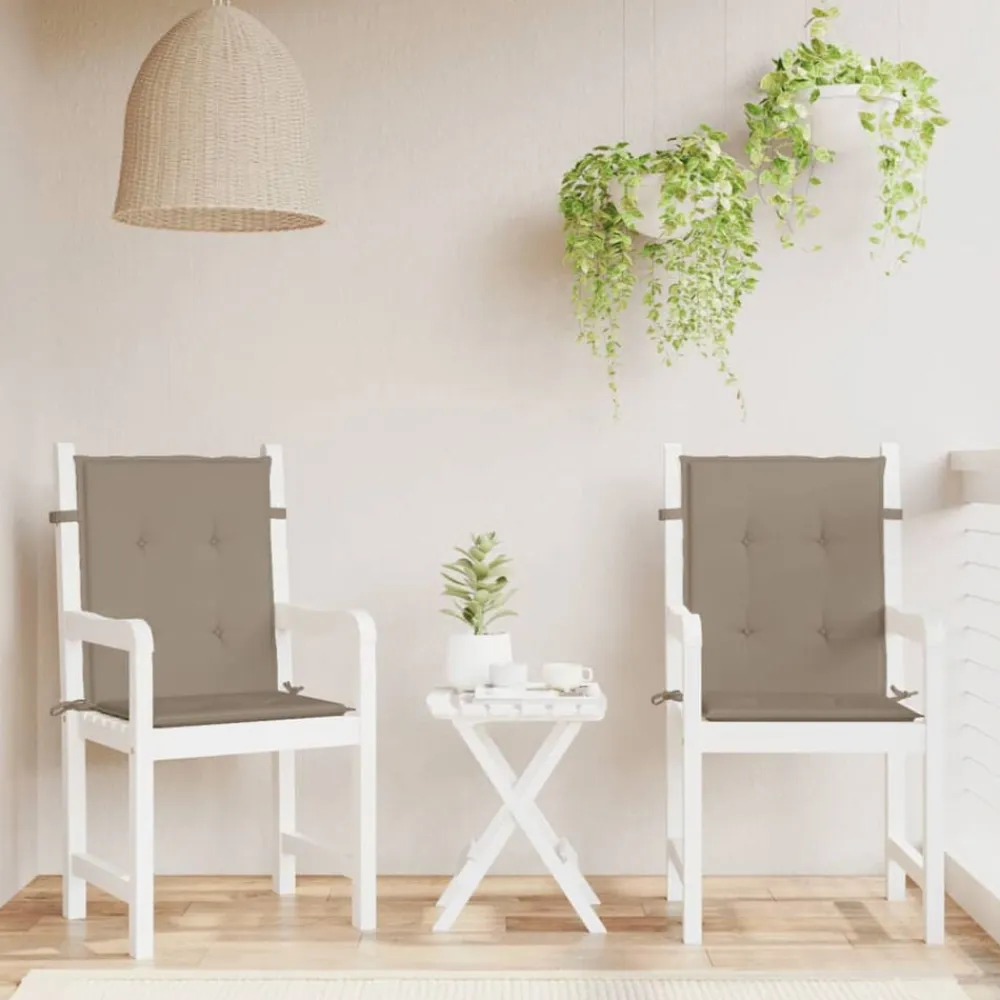 vidaXL Cojín de silla de jardín respaldo bajo 2 uds tela Oxford Taupé Hot