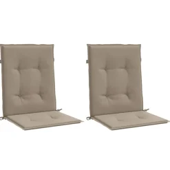 vidaXL Cojín de silla de jardín respaldo bajo 2 uds tela Oxford Taupé Hot