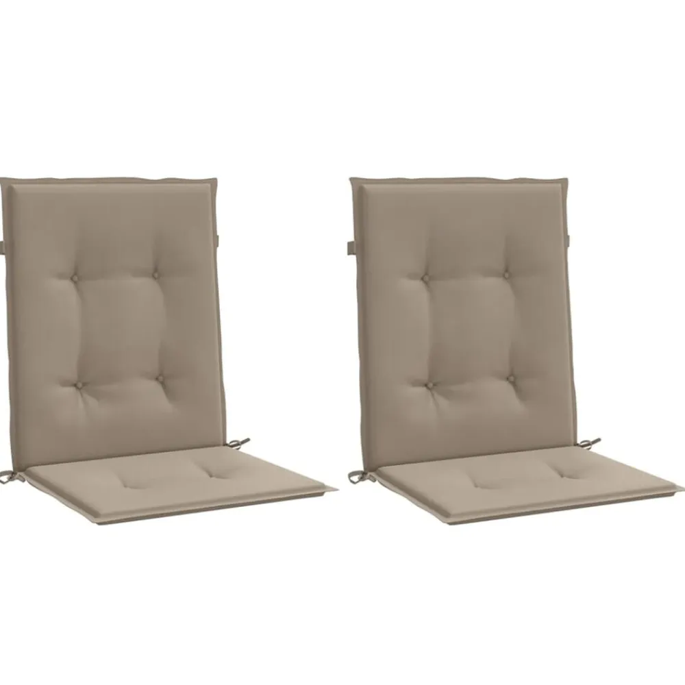 vidaXL Cojín de silla de jardín respaldo bajo 2 uds tela Oxford Taupé Hot