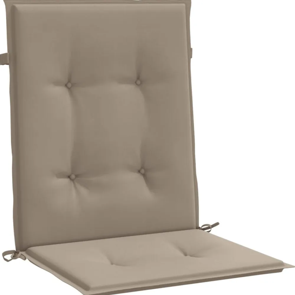 vidaXL Cojín de silla de jardín respaldo bajo 2 uds tela Oxford Taupé Hot