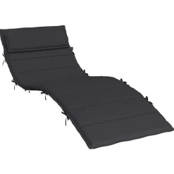 vidaXL Cojín de tumbona de tela Oxford 180x60x4 cm Negro Clearance