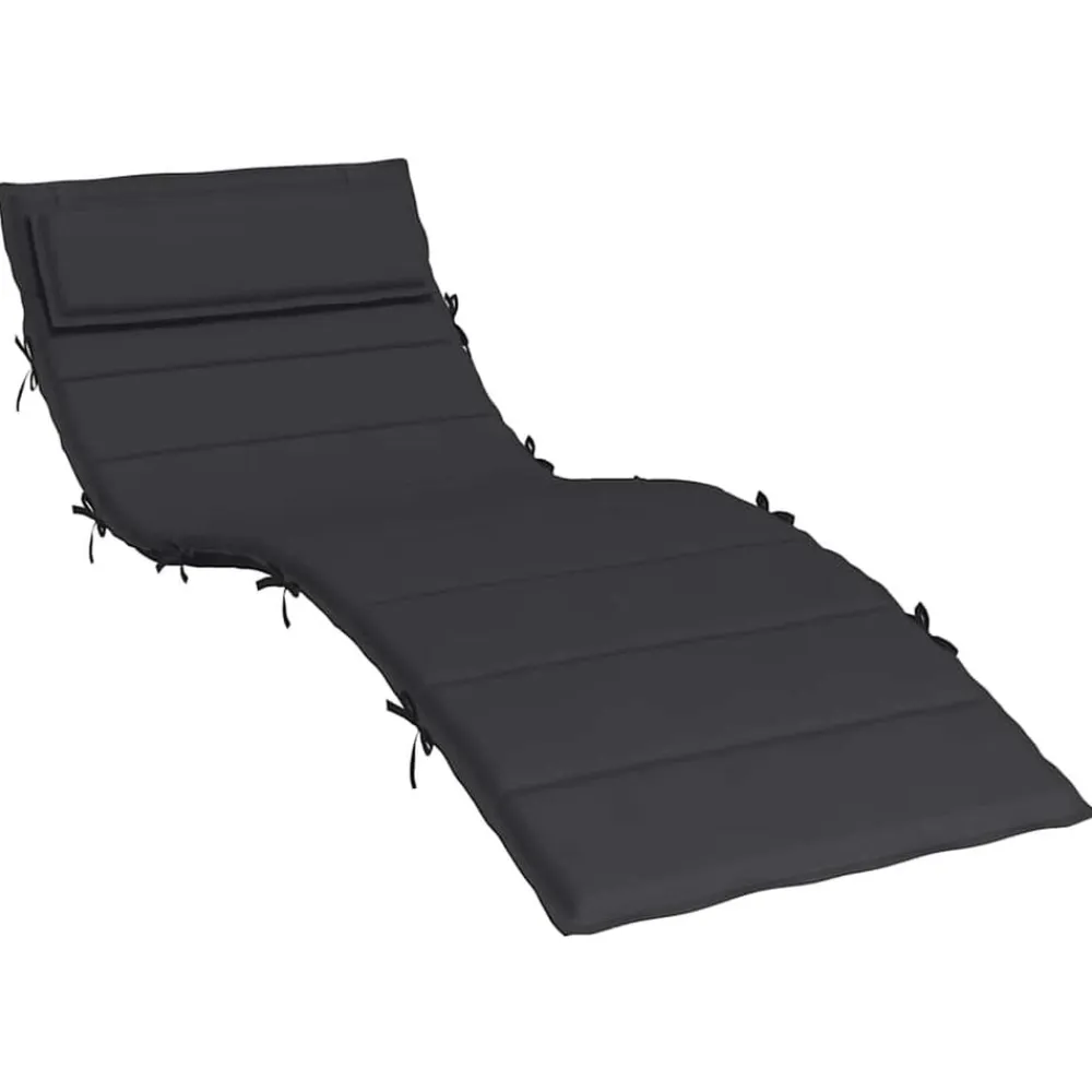 vidaXL Cojín de tumbona de tela Oxford 180x60x4 cm Negro Clearance