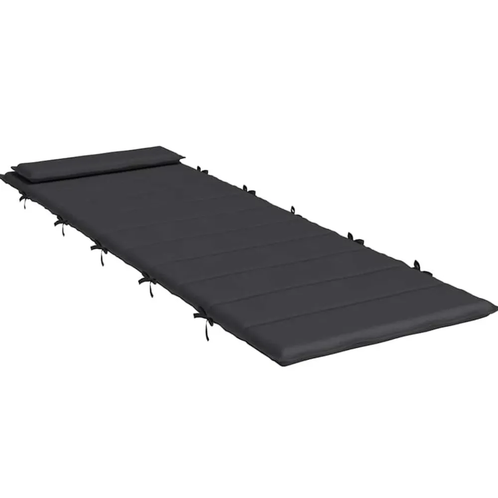 vidaXL Cojín de tumbona de tela Oxford 180x60x4 cm Negro Clearance