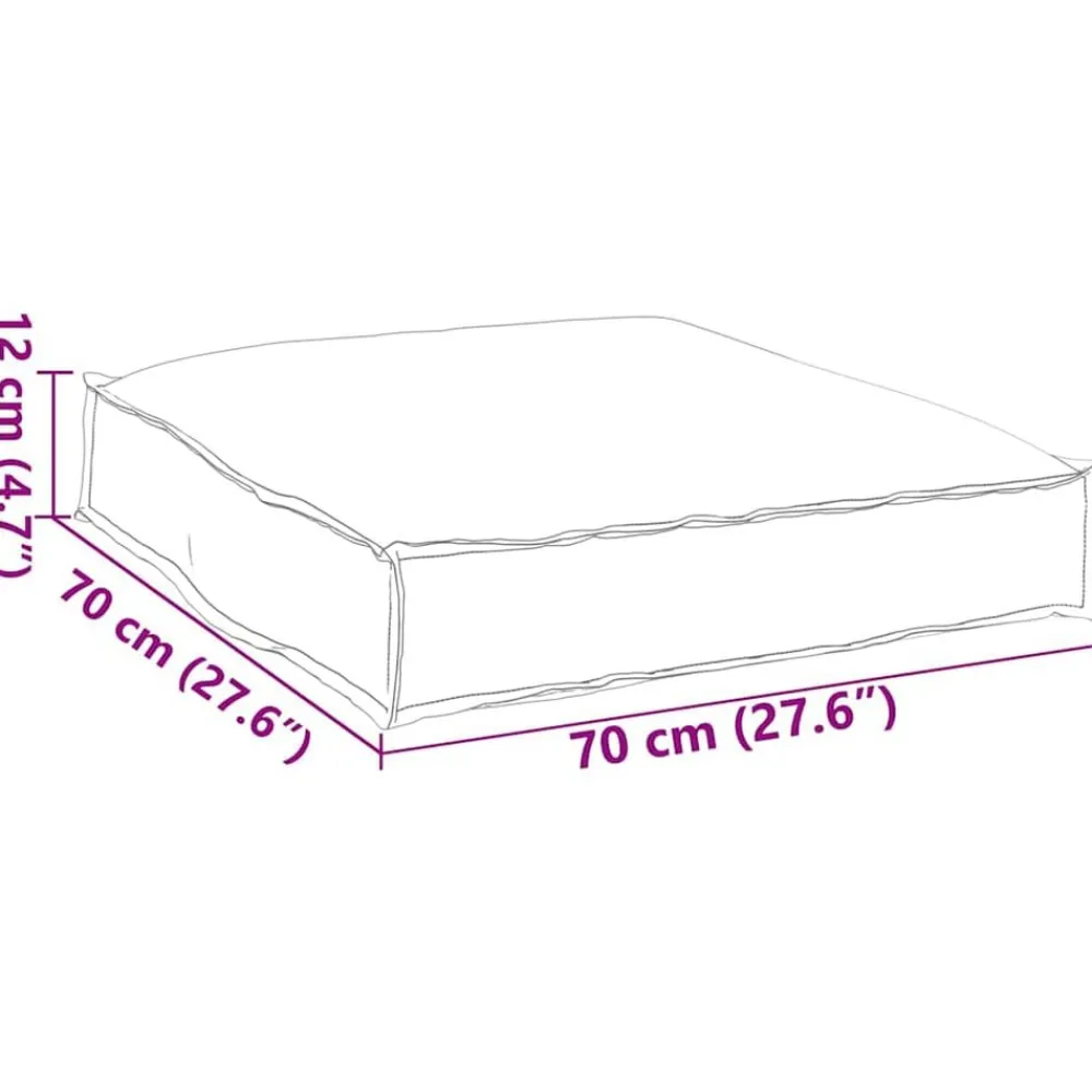 vidaXL Cojín 70 x 70 x 12 cm Tela Oxford Gris