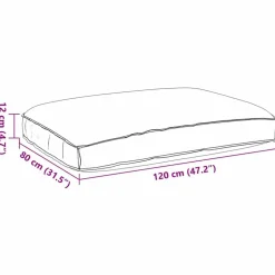 vidaXL Cojín 120 x 80 x 12 cm Tela Oxford Gris Outlet