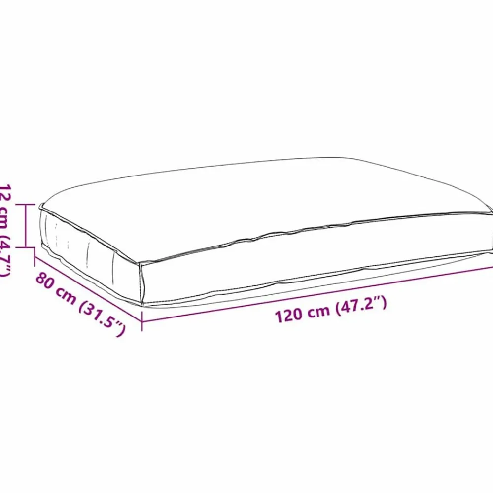vidaXL Cojín 120 x 80 x 12 cm Tela Oxford Gris Outlet