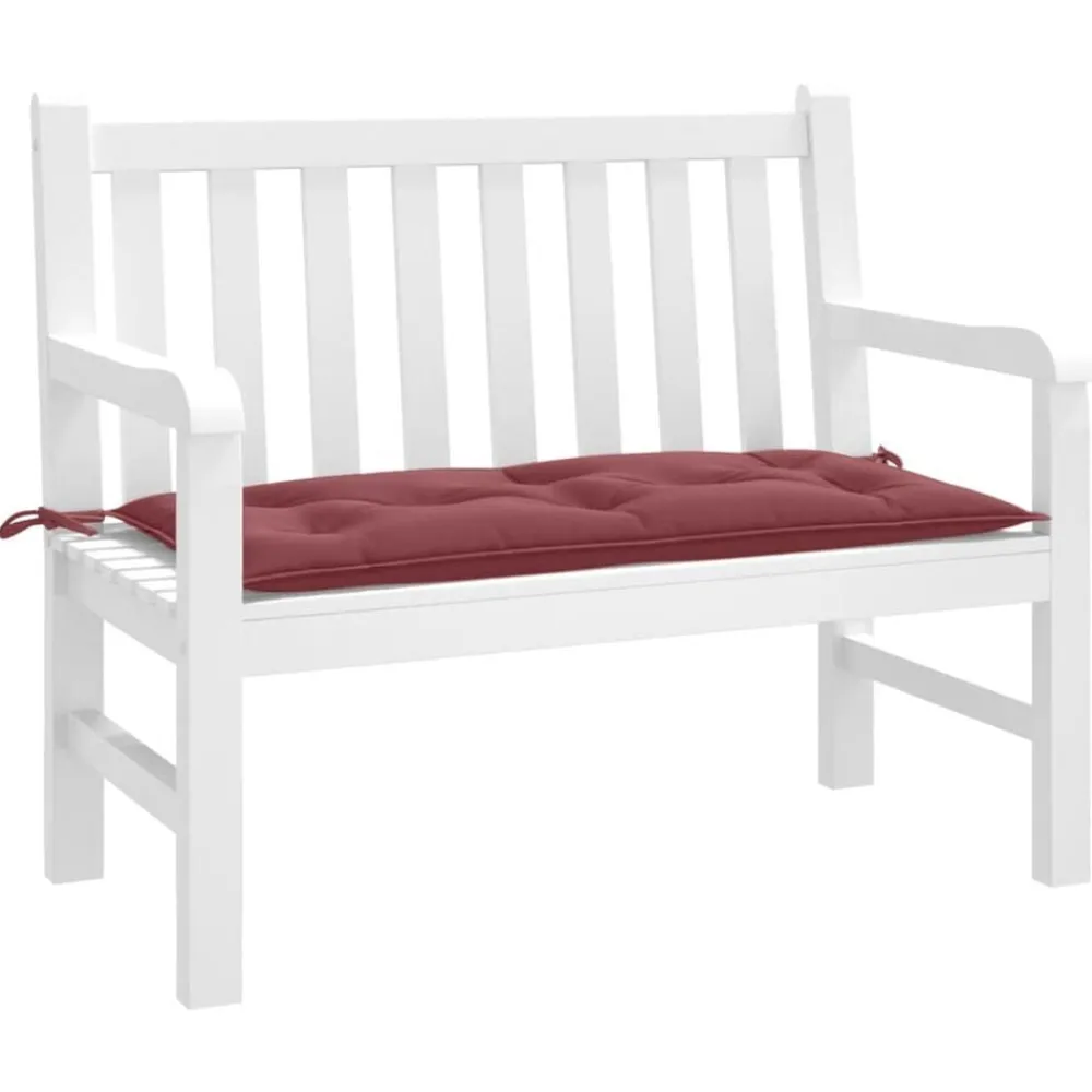 vidaXL Cojín para banco de jardín tela rojo tinto melange 100x50x7 cm rojo tinto mezcla