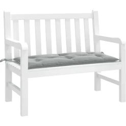 vidaXL Decoración-Cojín para banco de jardín tela gris claro melange 100x50x7 cm
