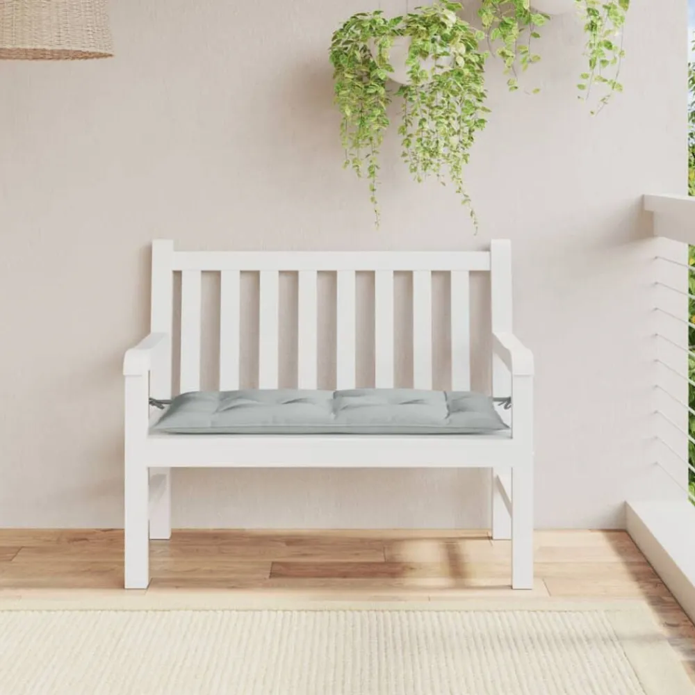 vidaXL Decoración-Cojín para banco de jardín tela gris claro melange 100x50x7 cm