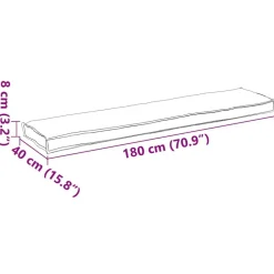 vidaXL Cojín para palet 180 x 40 x 8 cm Tela Oxford Negro New