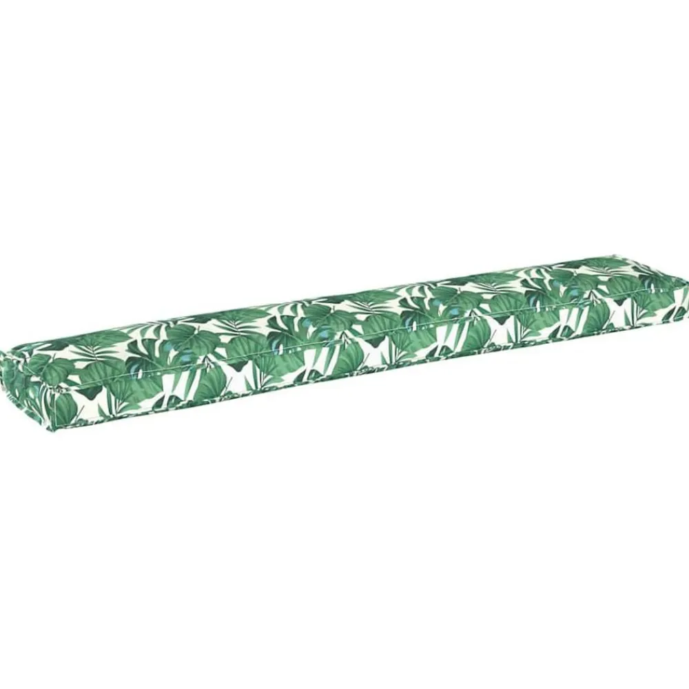 vidaXL Decoración-Cojín para palet Patrón de hoja 200 x 40 x 8 cm Tela Oxford