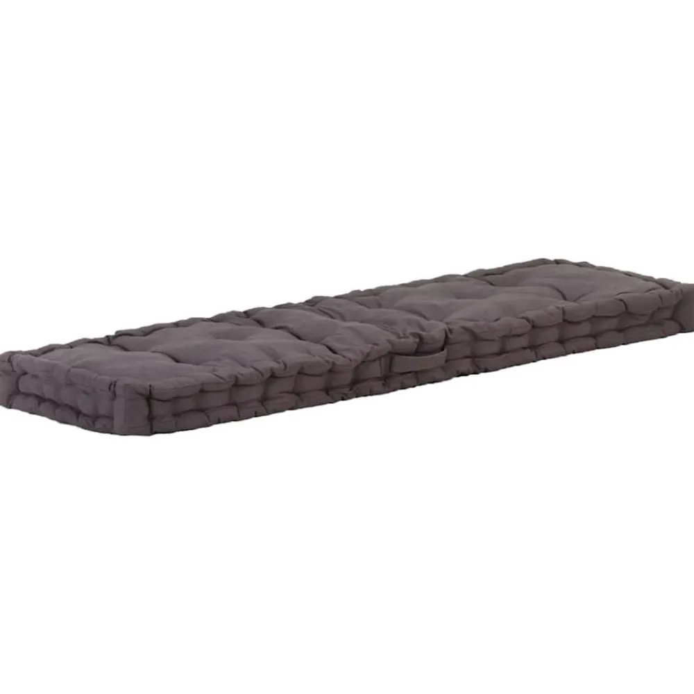 vidaXL Decoración-Cojín para palés algodón gris 120x40x7 cm