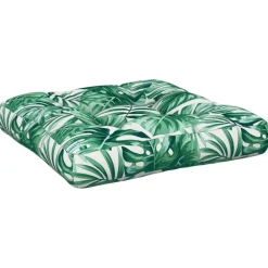 vidaXL Cojín para palés tela 50x50x12 cm Estampado de hojas Discount