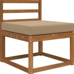 vidaXL Cojín para sofá de exterior 60 x 60 x 8 cm Poliéster Taupé New