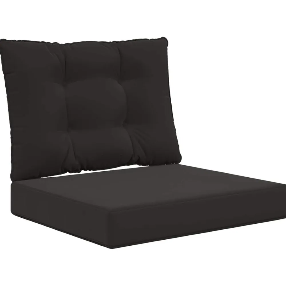 vidaXL Cojín para sofá de exterior 2 pcs Poliéster Negro