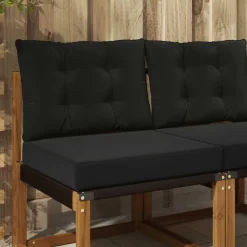 vidaXL Cojín para sofá de exterior 2 pcs Poliéster Negro