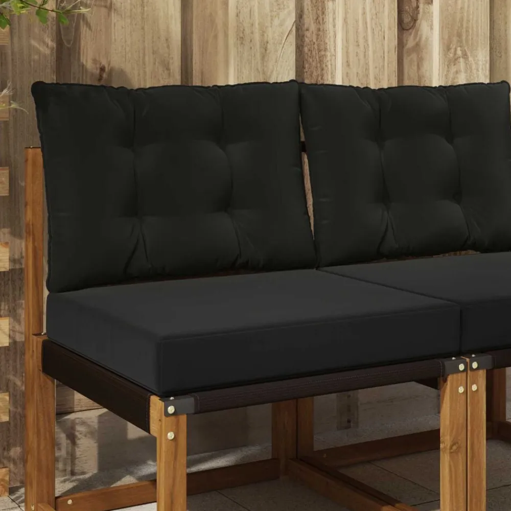 vidaXL Cojín para sofá de exterior 2 pcs Poliéster Negro