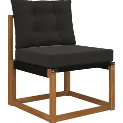 vidaXL Cojín para sofá de exterior 2 pcs Poliéster Negro