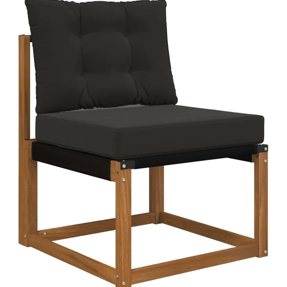 vidaXL Cojín para sofá de exterior 2 pcs Poliéster Negro