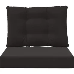 vidaXL Cojín para sofá de exterior 2 pcs Poliéster Negro