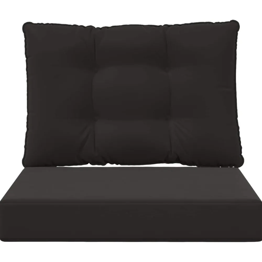 vidaXL Cojín para sofá de exterior 2 pcs Poliéster Negro