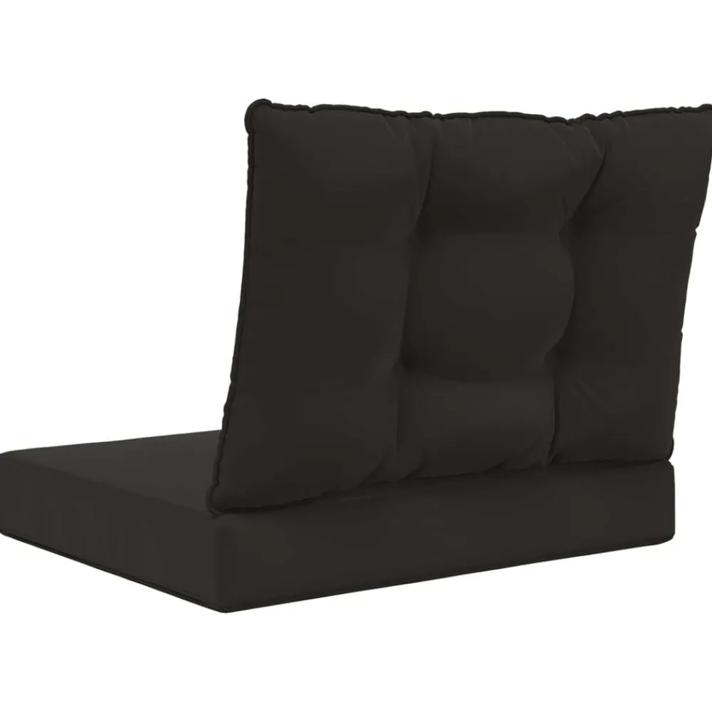 vidaXL Cojín para sofá de exterior 2 pcs Poliéster Negro