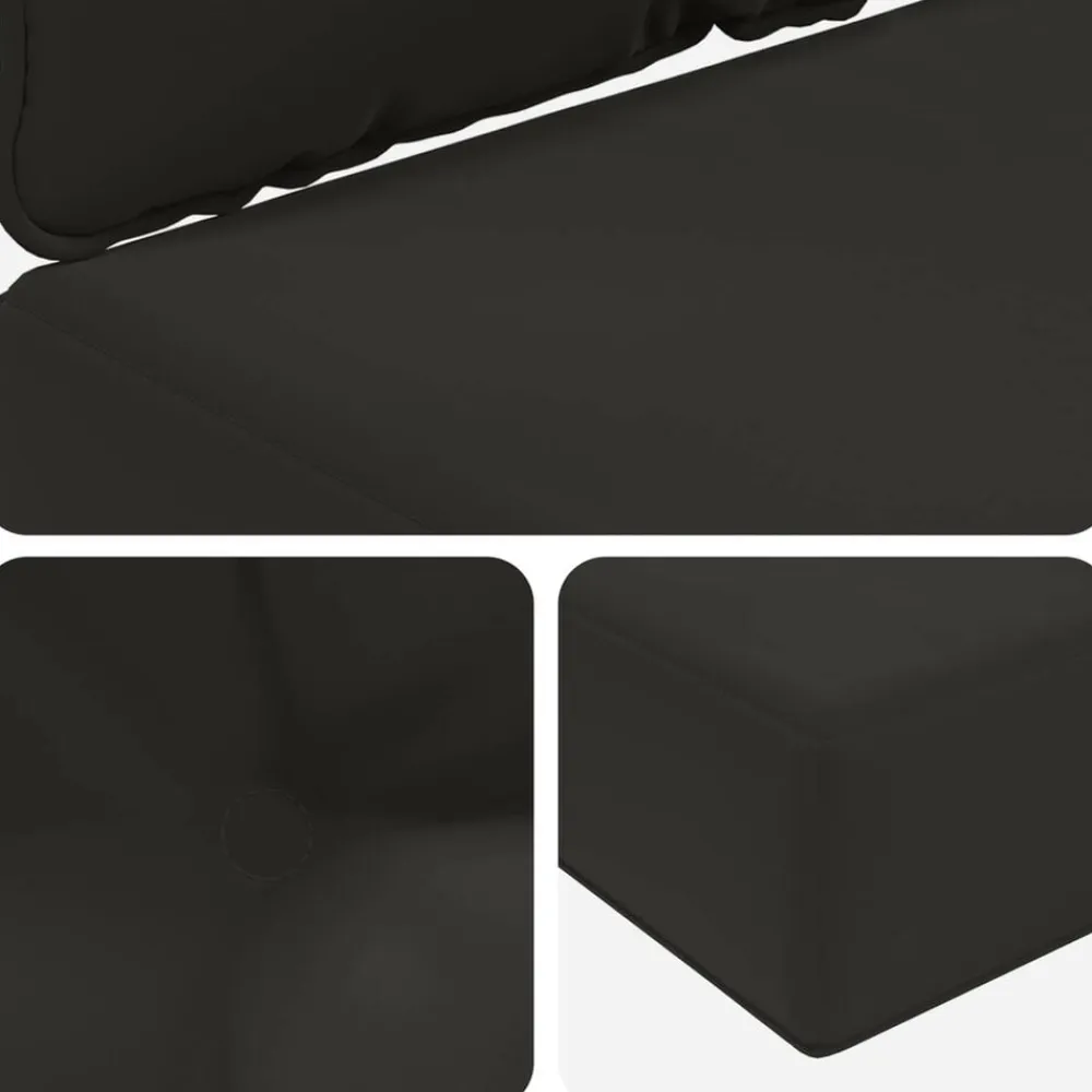 vidaXL Cojín para sofá de exterior 2 pcs Poliéster Negro