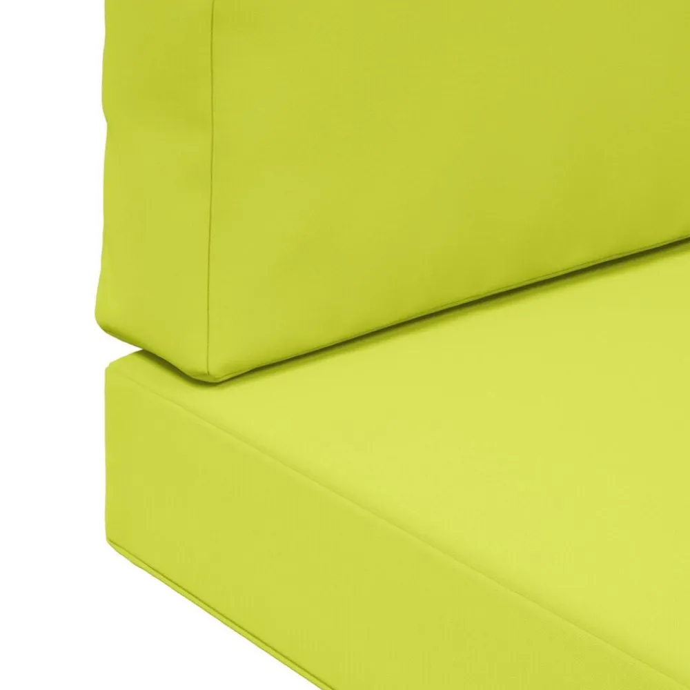 vidaXL Cojín para sofá de exterior 2 pcs Poliéster Verde New
