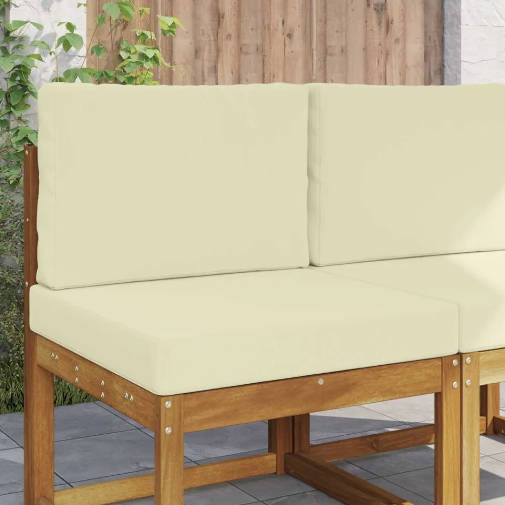 vidaXL Cojín para sofá de exterior 2 pcs Poliéster Crema Sale