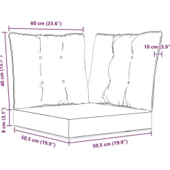 vidaXL Decoración-Cojín para sofá de exterior 3 pcs Poliéster