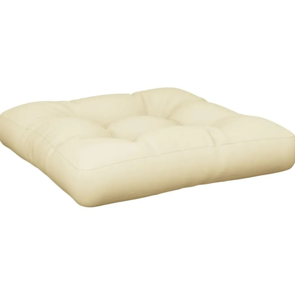 vidaXL Cojín para sofá de palets tela 50x50x12 cm Crema New