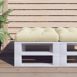 vidaXL Cojín para sofá de palets tela 50x50x12 cm Crema New