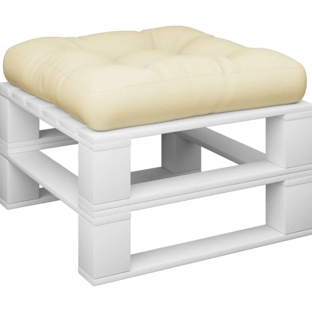 vidaXL Cojín para sofá de palets tela 50x50x12 cm Crema New