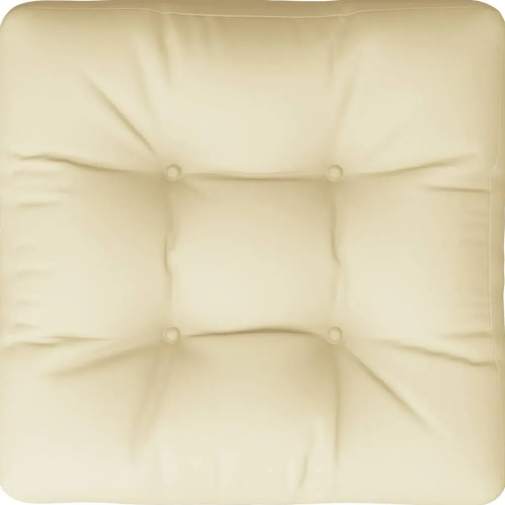 vidaXL Cojín para sofá de palets tela 50x50x12 cm Crema New
