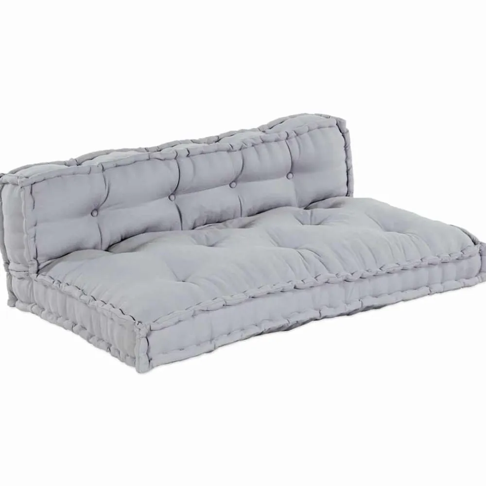 vidaXL Cojín para Sofá Pallet 2 pcs 120 x 80 x 38 cm Tela Gris Clearance