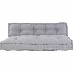 vidaXL Cojín para Sofá Pallet 2 pcs 120 x 80 x 38 cm Tela Gris Clearance