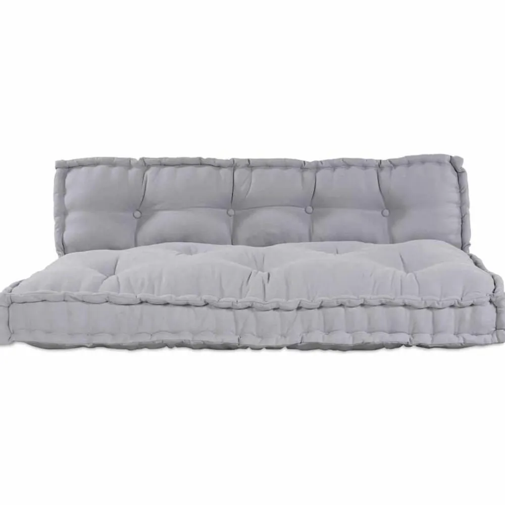 vidaXL Cojín para Sofá Pallet 2 pcs 120 x 80 x 38 cm Tela Gris Clearance