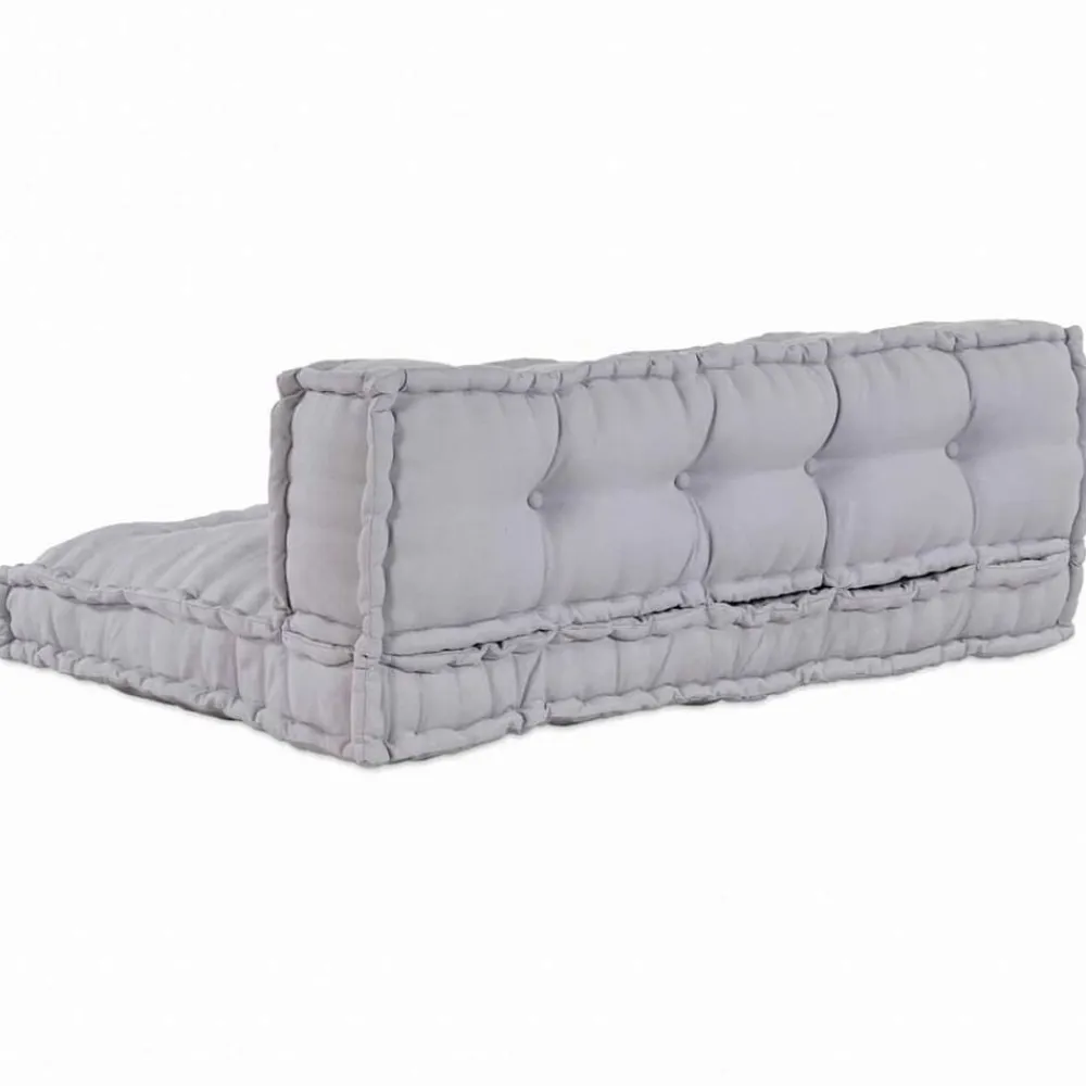 vidaXL Cojín para Sofá Pallet 2 pcs 120 x 80 x 38 cm Tela Gris Clearance