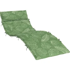 vidaXL Decoración-Cojín para tumbona de sol Verde 178 x 60 x 4 cm Tela Oxford