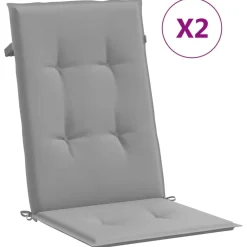 vidaXL Decoración-Cojín silla de jardín respaldo alto 2 uds tela 120x50x3 cm