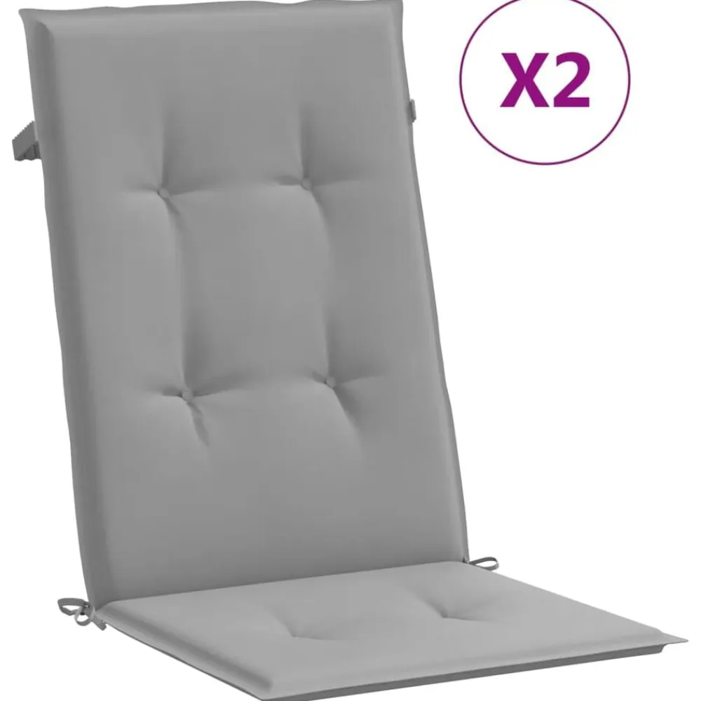 vidaXL Decoración-Cojín silla de jardín respaldo alto 2 uds tela 120x50x3 cm