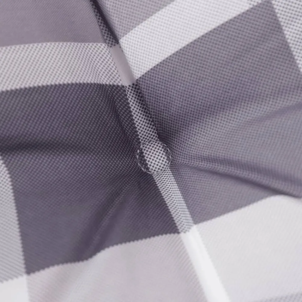 vidaXL Cojín silla de jardín respaldo bajo 2 uds tela a cuadros gris Estampados cuadros grises Clearance