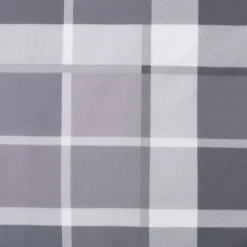 vidaXL Cojín silla de jardín respaldo bajo 2 uds tela a cuadros gris Estampados cuadros grises Clearance