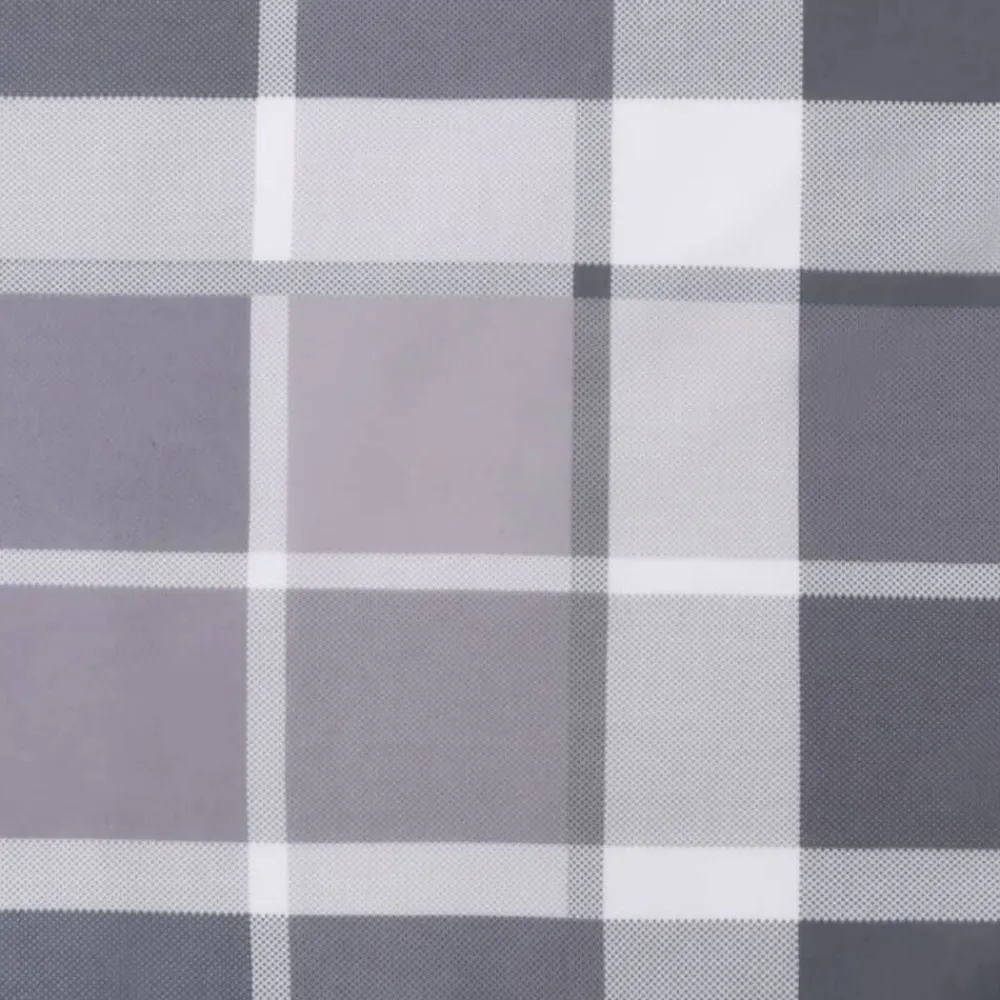 vidaXL Cojín silla de jardín respaldo bajo 2 uds tela a cuadros gris Estampados cuadros grises Clearance