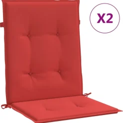 vidaXL Cojín silla jardín respaldo bajo 2 uds tela Oxford Rojo Best