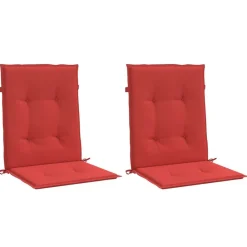 vidaXL Cojín silla jardín respaldo bajo 2 uds tela Oxford Rojo Best