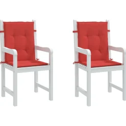vidaXL Cojín silla jardín respaldo bajo 2 uds tela Oxford Rojo Best