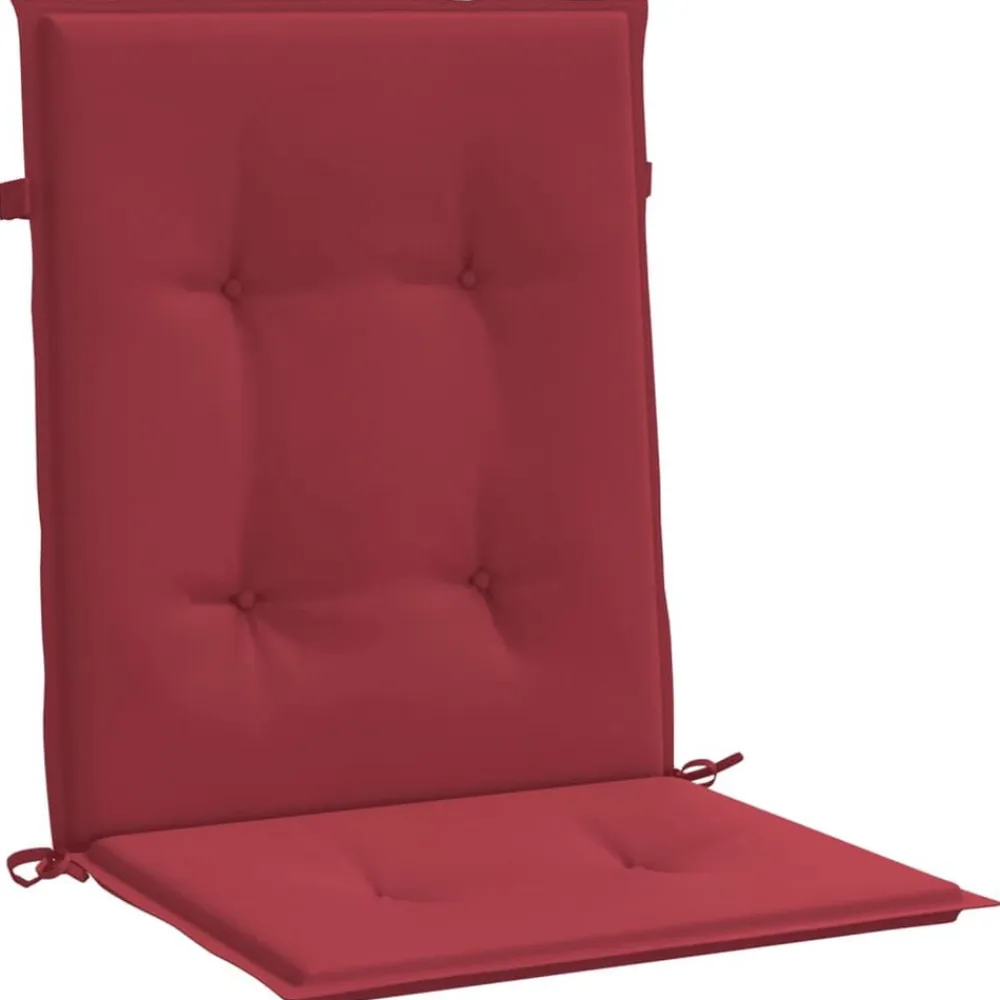 vidaXL Decoración-Cojín silla jardín respaldo bajo 2 uds tela Oxford rojo tinto