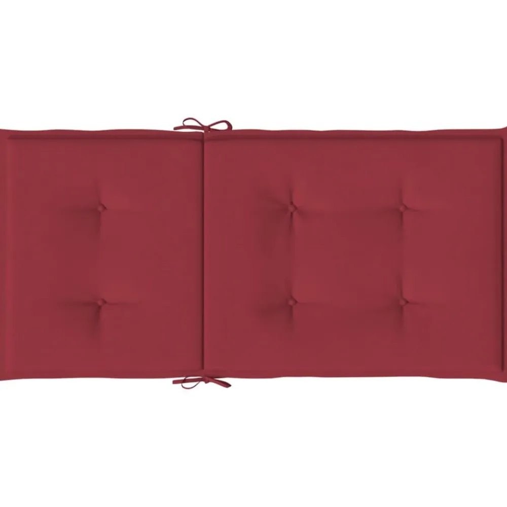 vidaXL Decoración-Cojín silla jardín respaldo bajo 2 uds tela Oxford rojo tinto